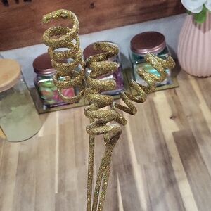 ✨️Whimsical Gold Glitter Spiral Christmas Tree / Wreath Picks / Toppers